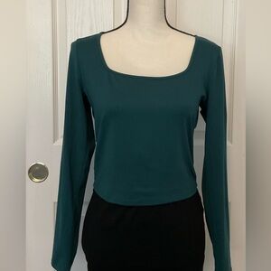 Hollister Emerald Green Square Neck Long Sleeve